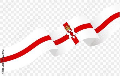 Northern Ireland flag wave isolated on png or transparent background vector illustration.