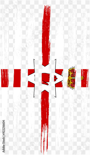 Northern Ireland flag brush paint textured isolated on png or transparent background. vector illustration  