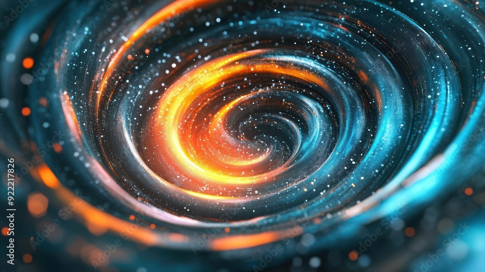 A mesmerizing spiral of vibrant colors and stars, representing the beauty of the cosmos and the mysteries of the universe. A mesmerizing spiral of vibrant colors and stars, representing the beauty of the cosmos and the mysteries of the universe.