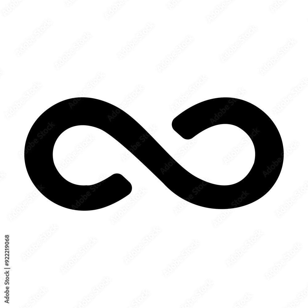 A solid style icon of infinity symbol A solid style icon of infinity symbol