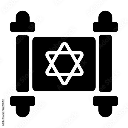 Jewish torah icon in filled style 