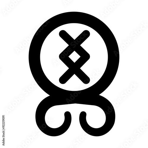 A solid style icon of troll cross