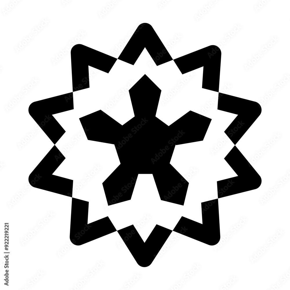 Bahaism icon in solid style Bahaism icon in solid style