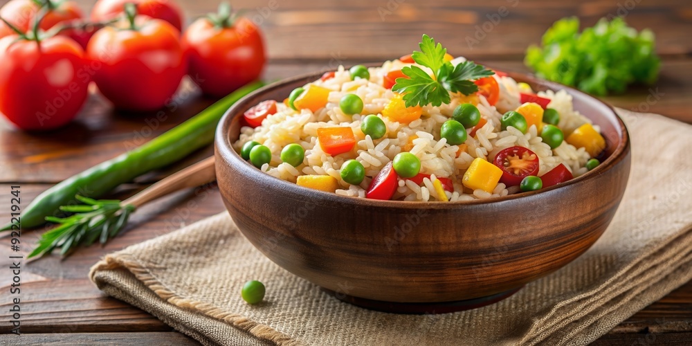 Stewed rice with a colorful mix of vegetables , healthy, vegetarian, meal, dish, rice, stew, vegetables, delicious, nutritious Stewed rice with a colorful mix of vegetables , healthy, vegetarian, meal, dish, rice, stew, vegetables, delicious, nutritious