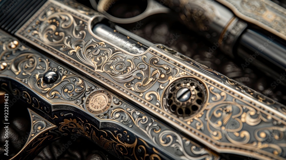 A close-up of a firearm’s trigger mechanism and safety features, highlighting the craftsmanship and design of a high-quality handgun A close-up of a firearm’s trigger mechanism and safety features, highlighting the craftsmanship and design of a high-quality handgun