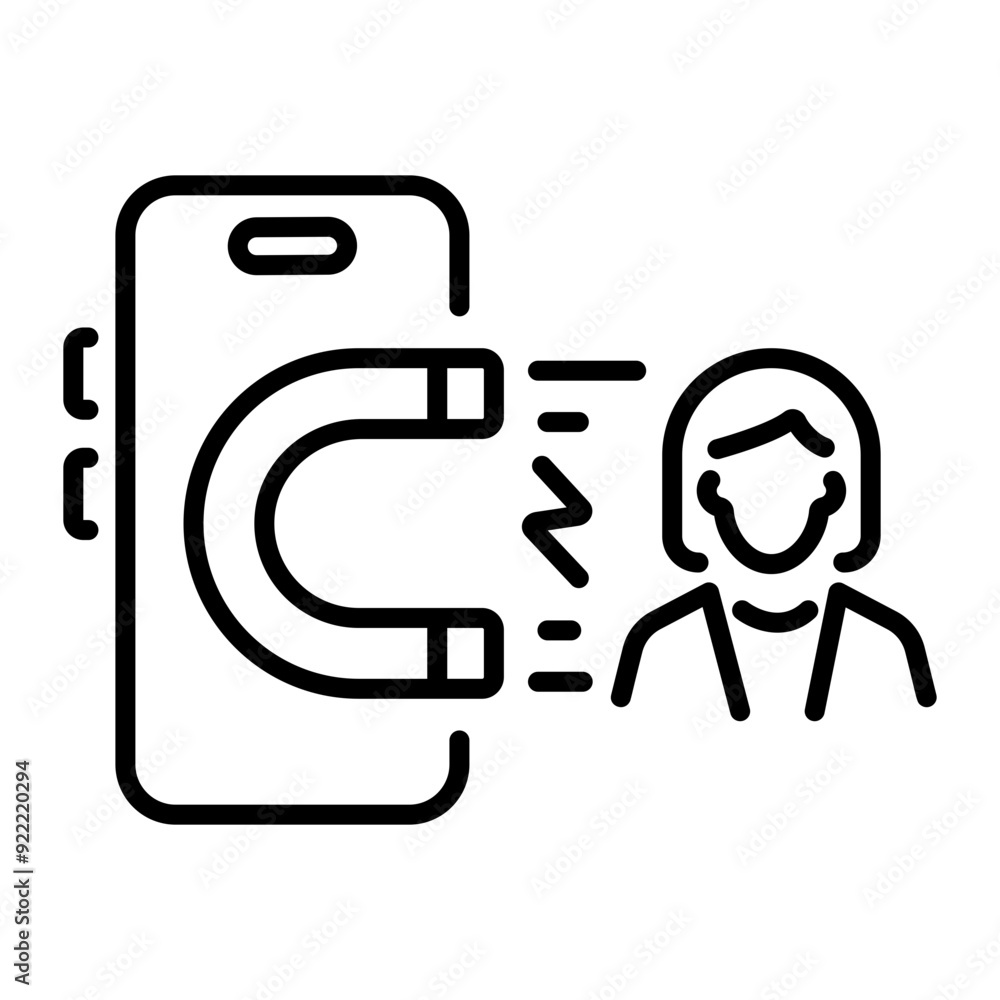 An outline icon of online customer retention An outline icon of online customer retention