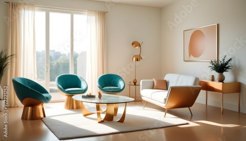 Photo interior modern design room 3d illustration
