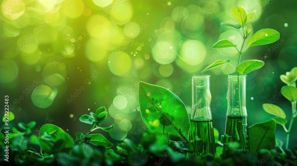 Fototapeta premium Conference on green chemistry, exploring ecofriendly alternatives in chemical manufacturing