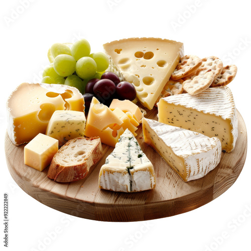 Elegant Cheese Board Isolated without Background for Culinary Delights.
