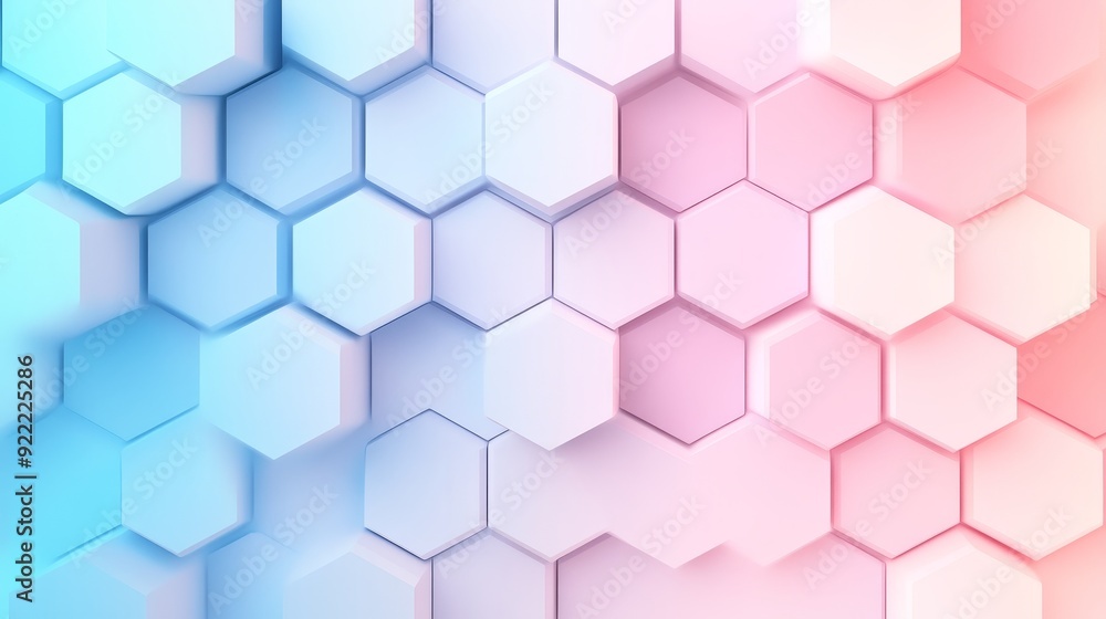 Soft pastel hexagon pattern, gentle gradient, smooth and calming feel Soft pastel hexagon pattern, gentle gradient, smooth and calming feel