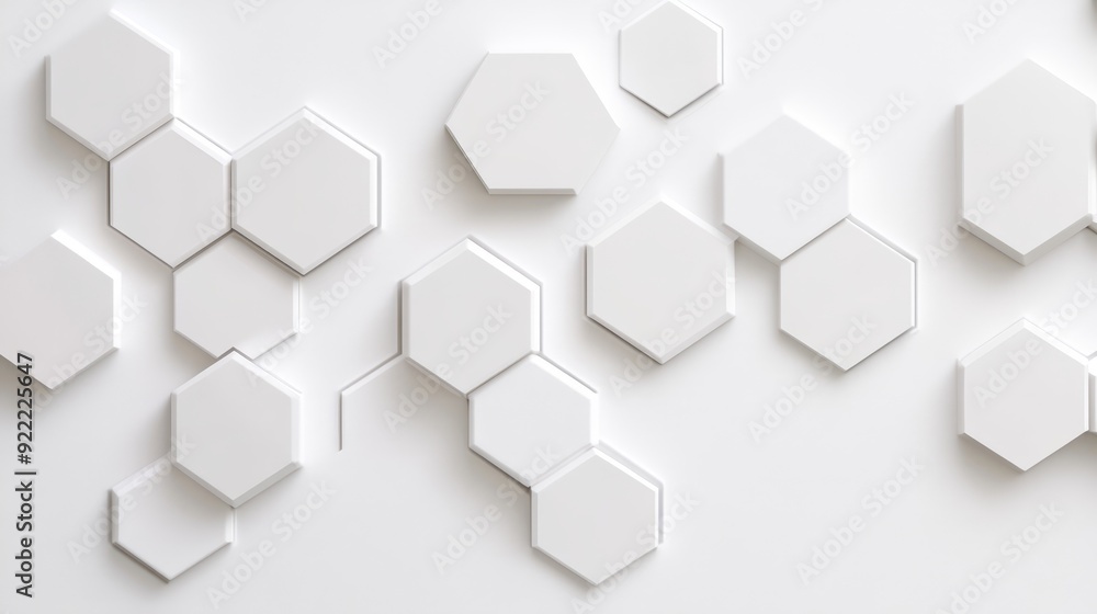 Sophisticated texture design with interlocking hexagons, creating a visually appealing honeycomb structure against a plain white canvas, highlighting geometric precision Sophisticated texture design with interlocking hexagons, creating a visually appealing honeycomb structure against a plain white canvas, highlighting geometric precision
