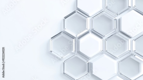 Transparent hexagon overlay, layered effect, subtle translucency
