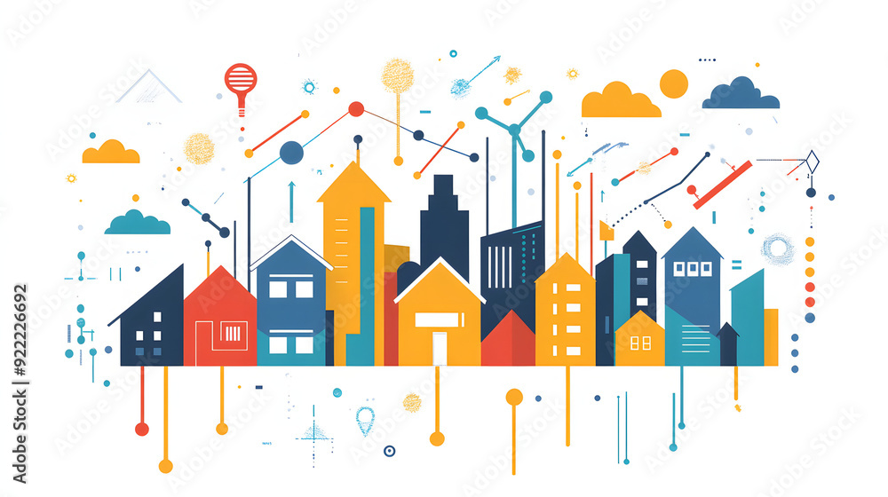 Graphically Designed Infographic Poster Highlighting Current Housing Market Trends with Emphasis on Sustainable Living and Energy-Efficient Homes Graphically Designed Infographic Poster Highlighting Current Housing Market Trends with Emphasis on Sustainable Living and Energy-Efficient Homes