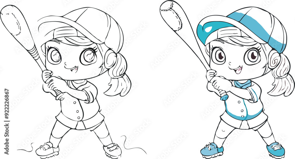 coloring page a simple drawing of blue green with baby boy & girl playing game vector illustration coloring page a simple drawing of blue green with baby boy & girl playing game vector illustration