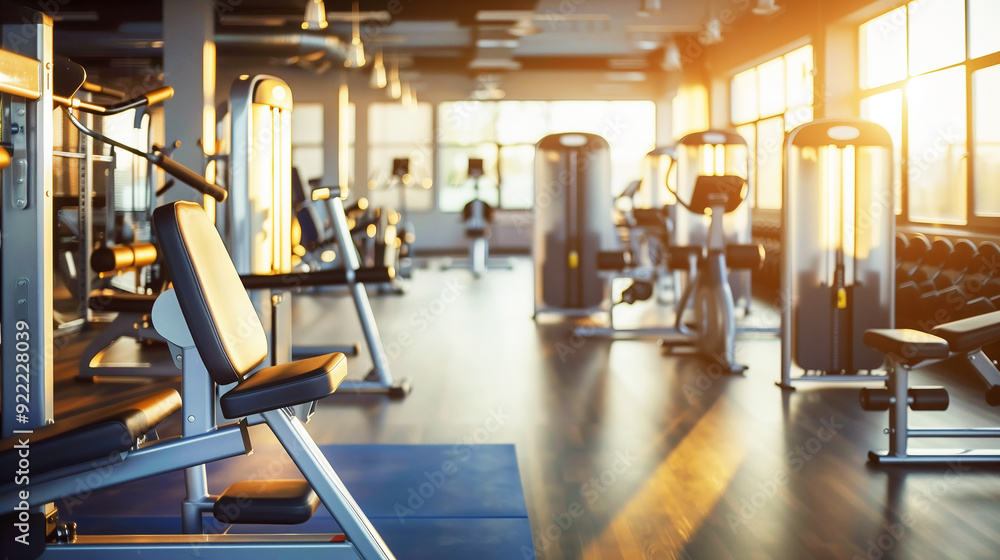 Fototapeta premium Empty Gym With Exercise Equipment