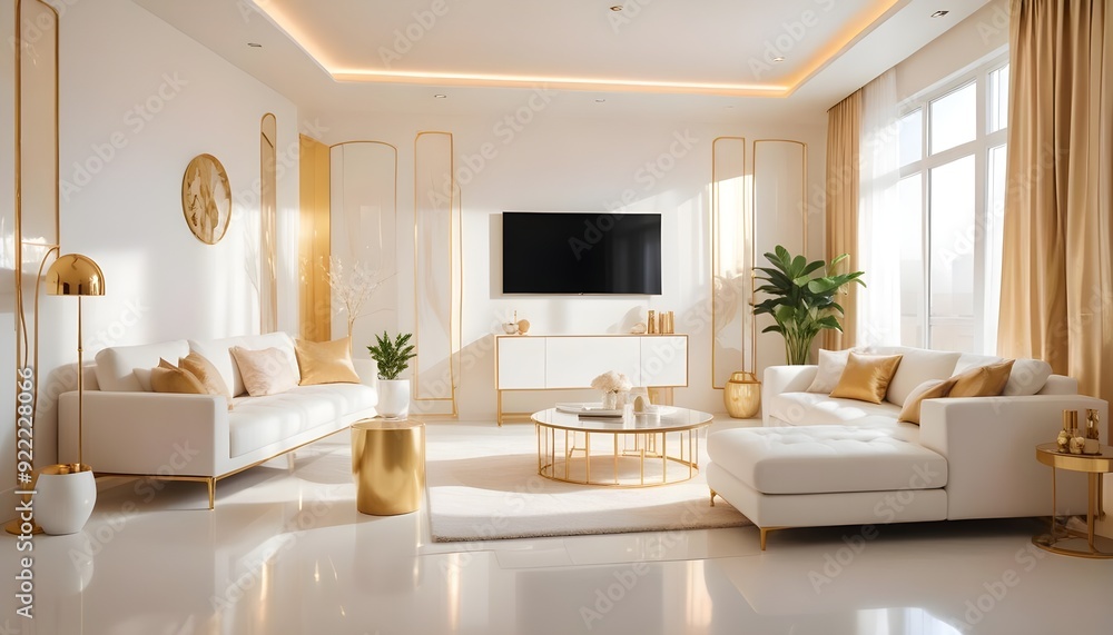 Fototapeta premium Photo interior modern design room 3d illustration