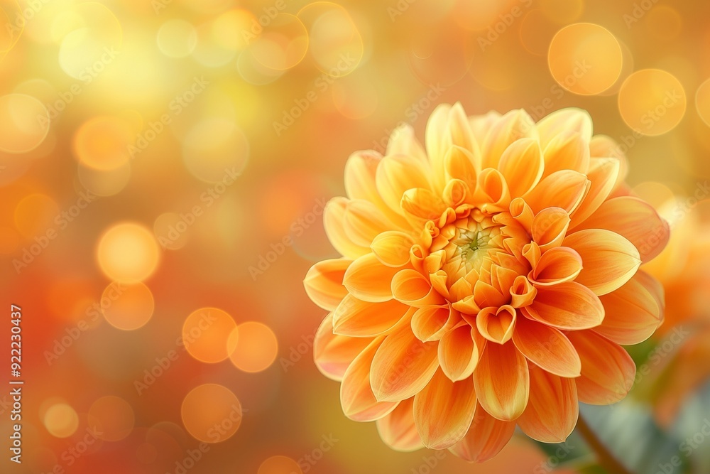 Beautiful golden dahlia flower with bokeh background Beautiful golden dahlia flower with bokeh background