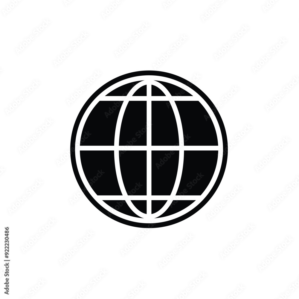 Web icon symbol. Black globe sign. Web icon symbol. Black globe sign.
