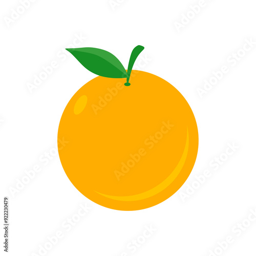 orange fruit flat design vector illustration. simple fresh orange fruit healthy food snack delicious cartoon vector illustration. Tangerine organic fruit.