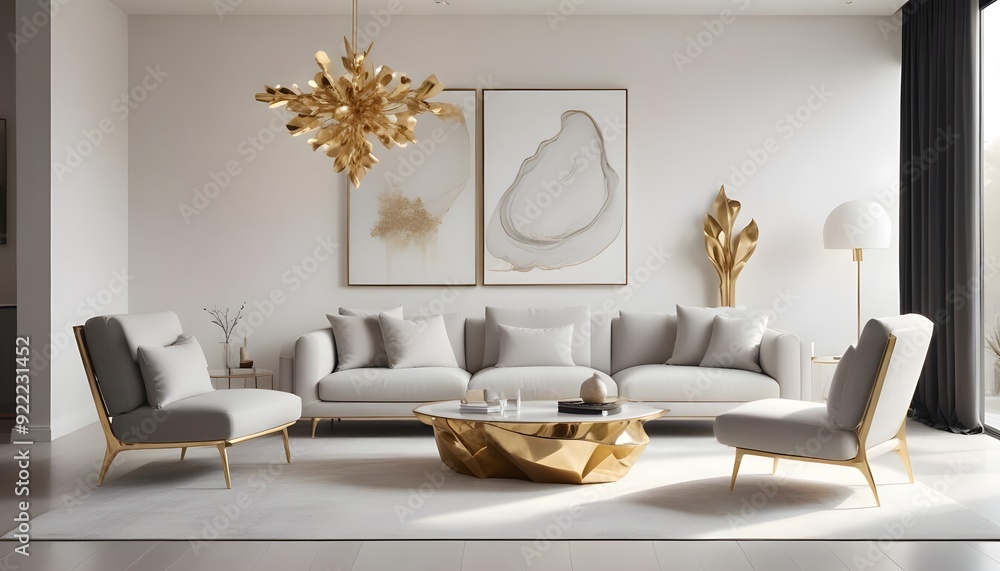 Fototapeta premium Photo interior modern design room 3d illustration