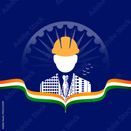 Engineers' Day in India is celebrated on September 15, Vector illustration creative design banner poster social media design for Engineer's Day. happy Labour Day or International Workers Day May Day 