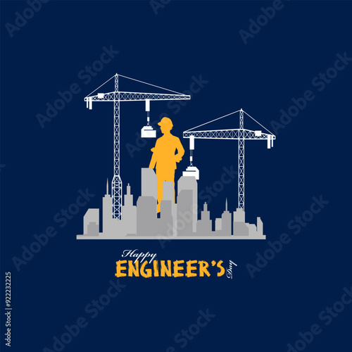 Engineers' Day in India is celebrated on September 15, Vector illustration creative design banner poster social media design for Engineer's Day. happy Labour Day or International Workers Day May Day 