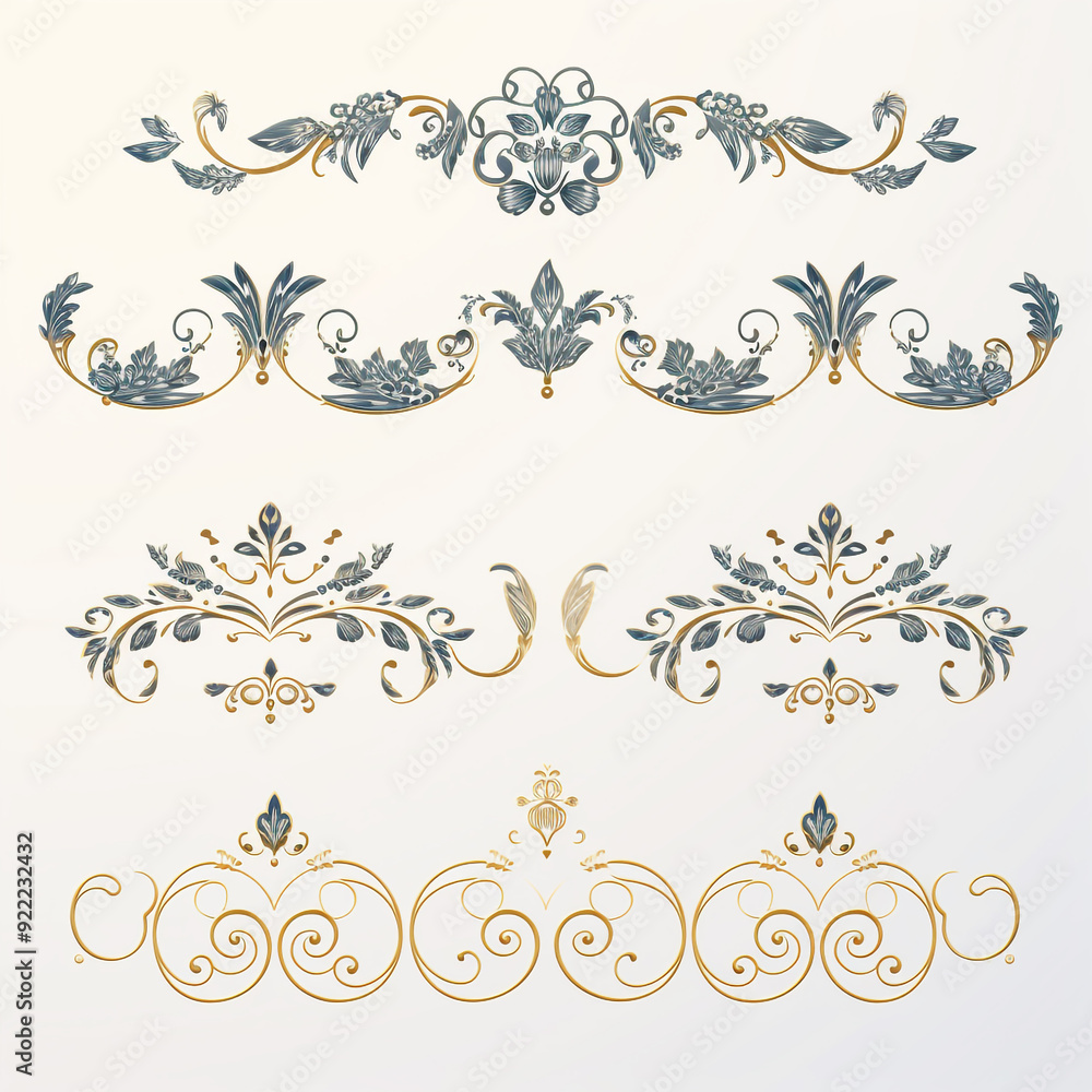 Naklejka premium Set of decorative elements Dividers. Vector