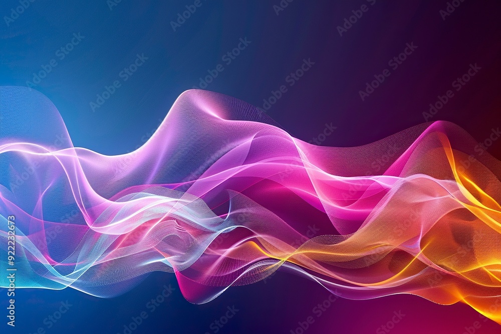Music sound abstract waves banner background ,generative ai Music sound abstract waves banner background ,generative ai