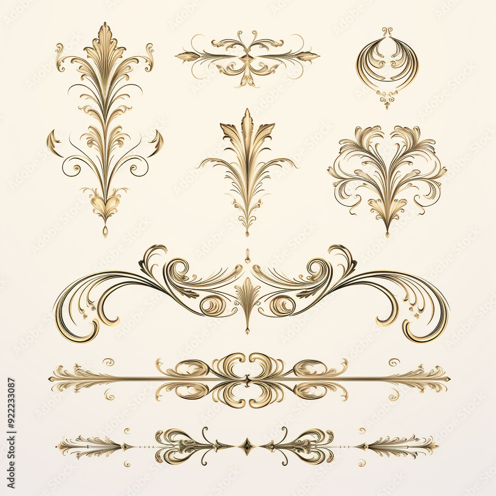 Set of elegant decorative elements. Vector Set of elegant decorative elements. Vector