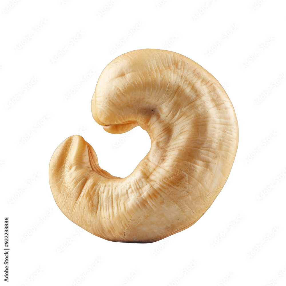 A Single Roasted Cashew Nut Isolated on a Transparent Background A Single Roasted Cashew Nut Isolated on a Transparent Background