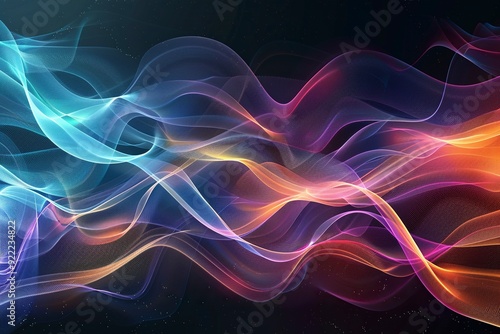 Music sound abstract waves banner background ,generative ai