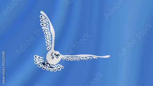 Inuvialuit Waving Flag. Realistic Flag Animation. Seamless Loop Background.	
