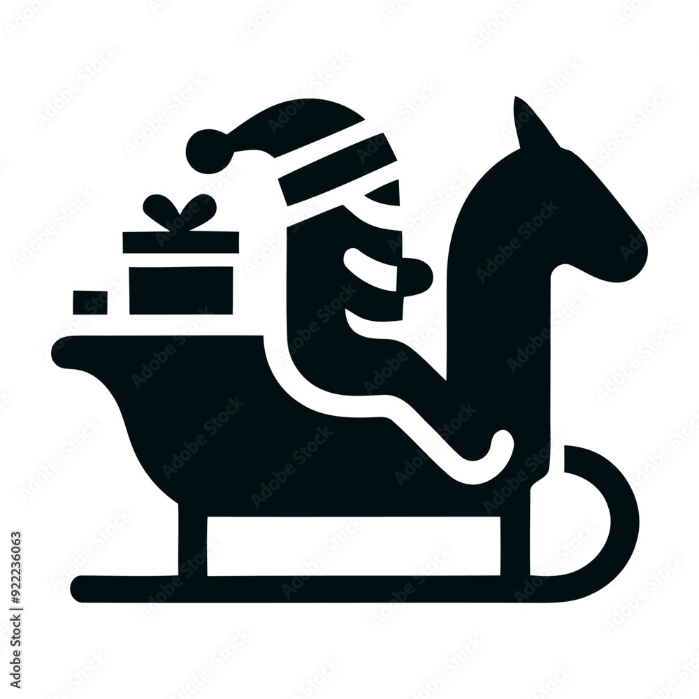 Santa Claus black Icon, vector illustration Santa Claus black Icon, vector illustration