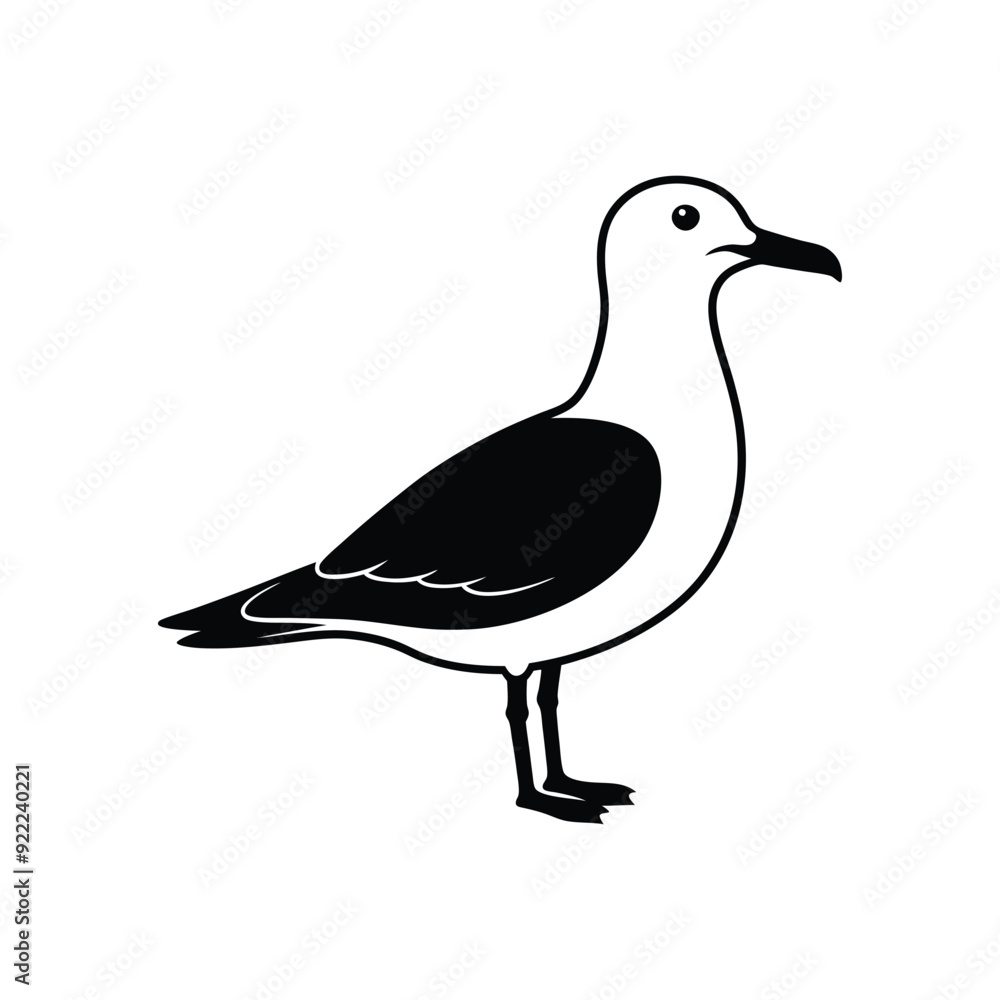 Simple seagull flying vector isolated on white background Simple seagull flying vector isolated on white background