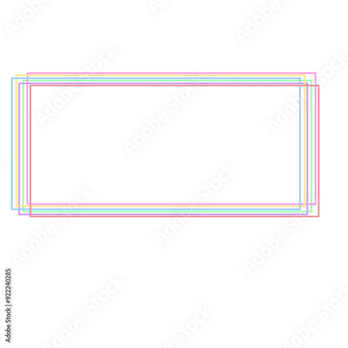 Rectangle line marking Illustration Doodle that can be use for social media, sticker, wallpaper, etc | Marker rectangle with aesthetic colors 