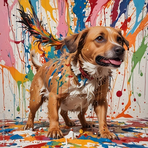 colorful illustration of a dog photo