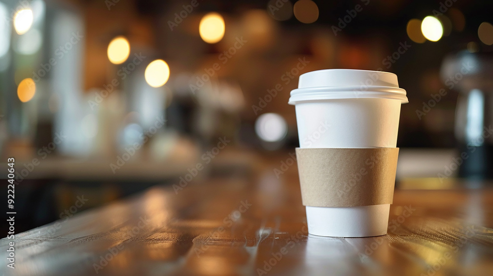 A White Paper Coffee Cup With Plastic A White Paper Coffee Cup With Plastic