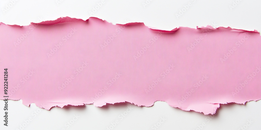 Striscia strappata colorata di fucsia su sfondo bianco. Spazio per messaggio. Striscia strappata colorata di fucsia su sfondo bianco. Spazio per messaggio.