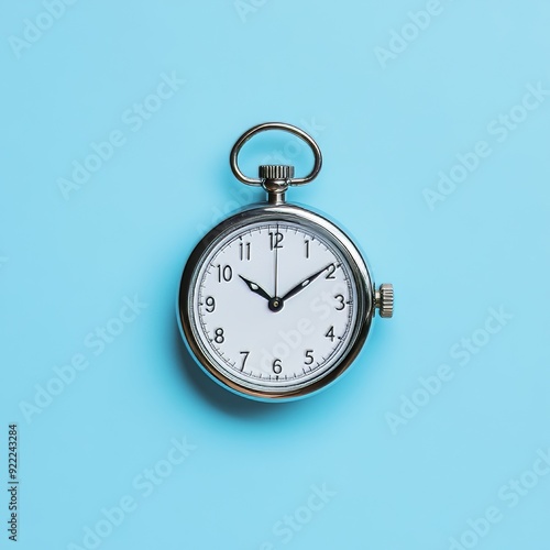 a stopwatch on an isolated soft blue background --v 6.1 Job ID: 3acdb532-2c1b-43b1-9297-477a40531fd9