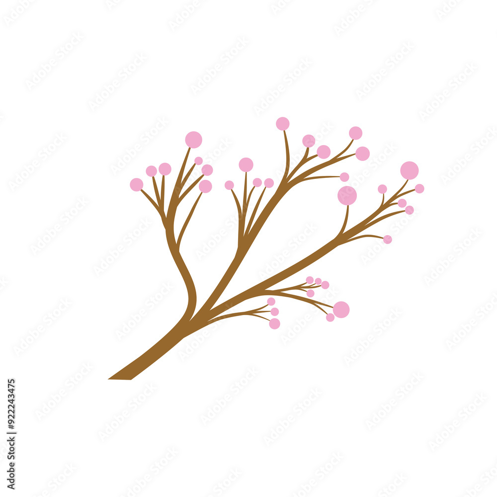 Doodle tree branch with circle flower or leaves illustration that can be use for social media, sticker, wallpaper, decoration, etc. with aesthetic brown pink colors Doodle tree branch with circle flower or leaves illustration that can be use for social media, sticker, wallpaper, decoration, etc. with aesthetic brown pink colors