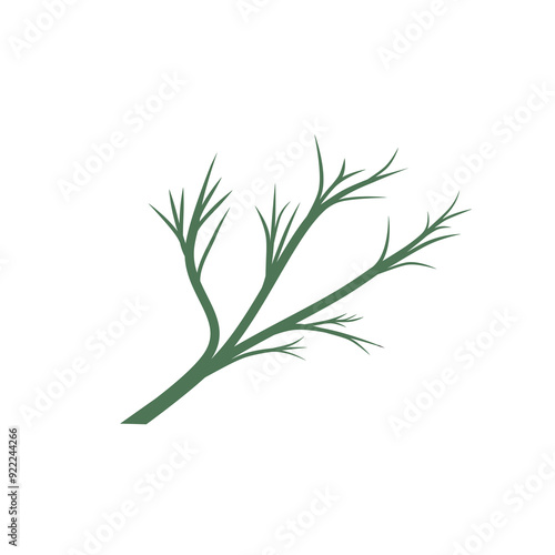 Doodle tree branch with illustration that can be use for social media, sticker, wallpaper, decoration, etc. with aesthetic green color