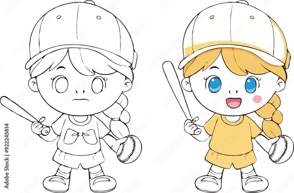 coloring page a simple drawing of blue green with baby boy & girl playing game vector illustration coloring page a simple drawing of blue green with baby boy & girl playing game vector illustration