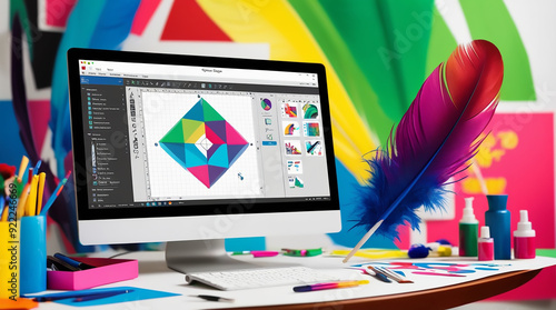 Creative Services  Creative Design Services laptop desktop colourful design splash Graphic Designing
