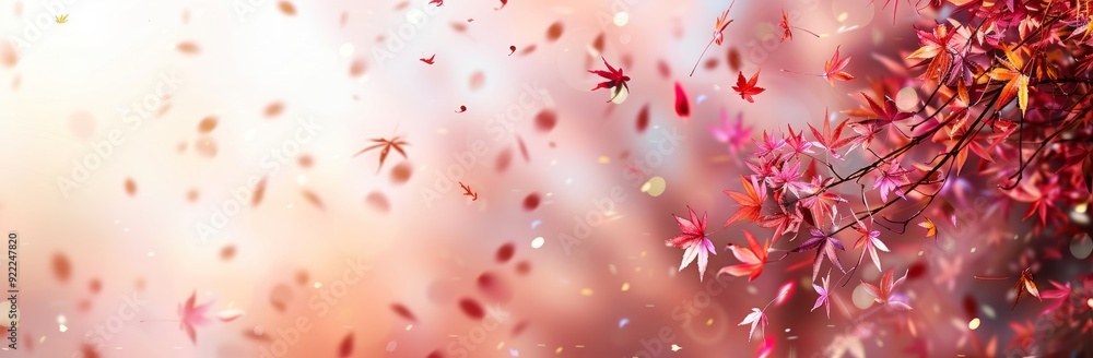 Beautiful red maple leaves with bokeh and soft background. Beautiful red maple leaves with bokeh and soft background.