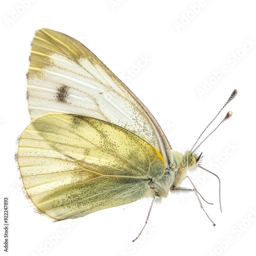 Cabbage White Butterfly Isolated Without Background, Detailed View