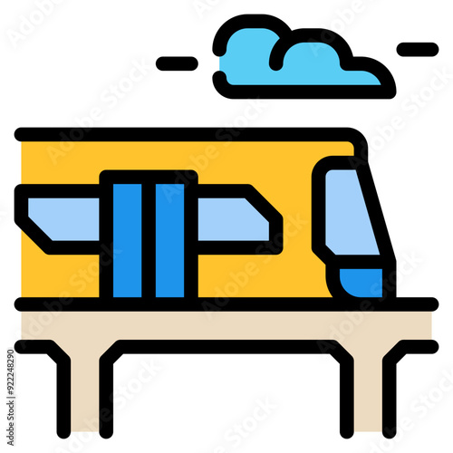 sky train filled outline icon