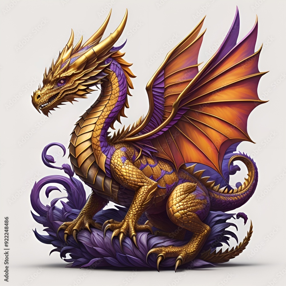 Fototapeta premium chinese dragon on white
