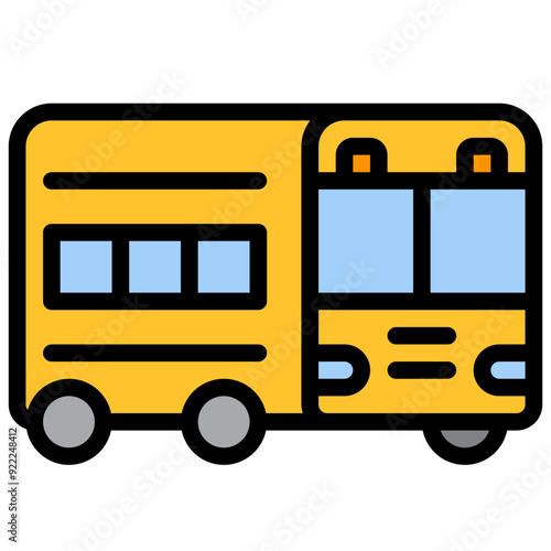 bus or autobus filled outline icon