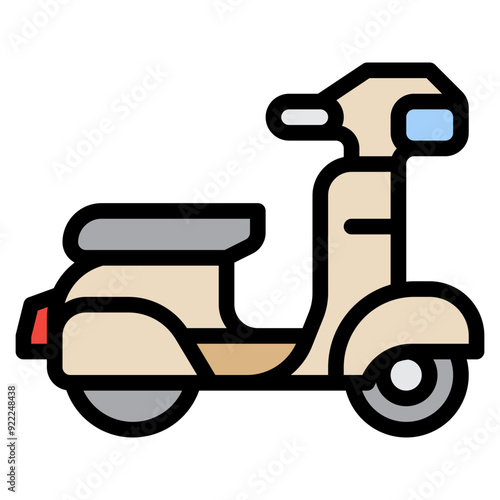 motor scooter filled outline icon