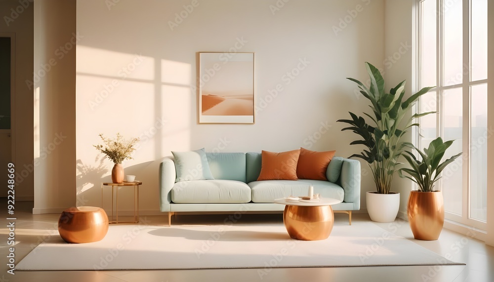 Fototapeta premium Photo interior modern design room 3d illustration